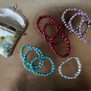 Honora pearl set of 10 stretch bracelets NWOT